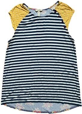 Matilda Jane Women Striped Floral Print Long Shirt/Dress Size L